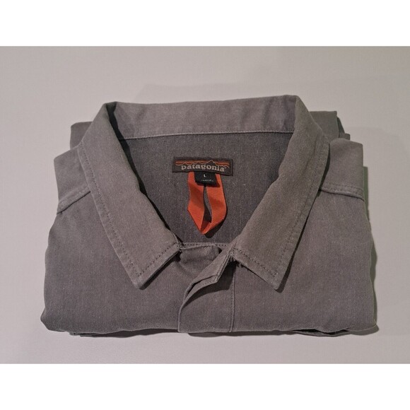 Patagonia Worn Wear Grey  Organic Cotton Short Sleeve  Shirt L  53295 - Picture 9 of 9